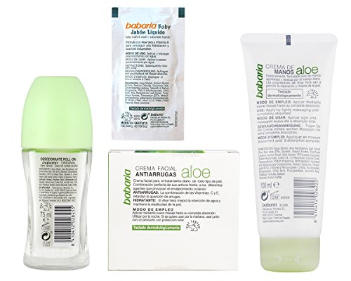 Babaria Crema Facial Antiarrugas 20% Aloe Vera de Manos y Desodorante Roll-On - 225 ml