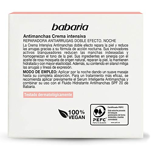 Babaria Crema Intensiva Antimanchas Noche Dobre Efecto Reparadora y Antiarrugas 50 ml