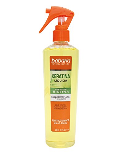 Babaria Natural Hair Line - Keratina Líquida reforzado con biotina - sin aclarado para cabellos estropeados, Multicolor - 300 ml