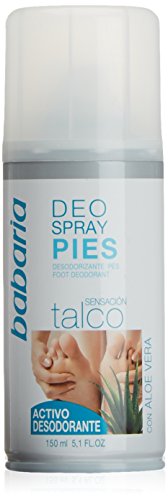 Babaria para Pies Desodorante Spray para Pies con Talco, 150 ml, Blanco
