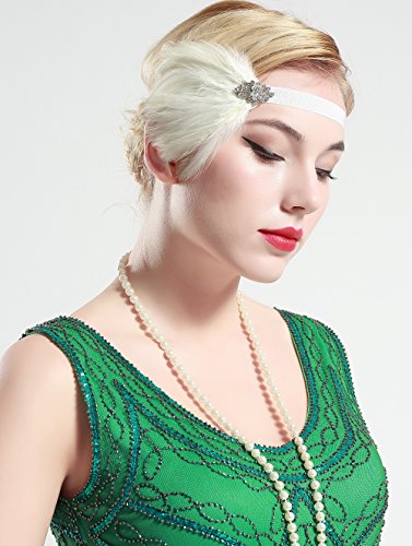 BABEYOND 1920 Flapper Diadema de Pluma Cinta para el Pelo Vintage Gatsby Disfraz Flapper Accesorios Fiesta Temática