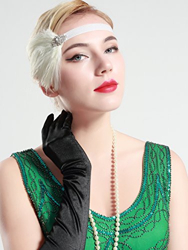 BABEYOND 1920 Flapper Diadema de Pluma Cinta para el Pelo Vintage Gatsby Disfraz Flapper Accesorios Fiesta Temática