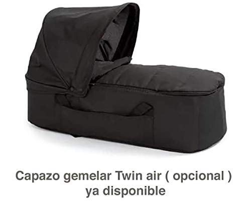 Babify Twin Air Silla de Paseo Gemelar, ligera y compacta - Homologada hasta 22 kg - Color Soft Grey