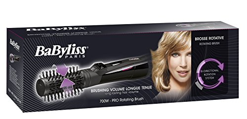 BaByliss AS531E - Cepillo rotativo de aire, seca, desenreda y moldea, cepillo giratorio de 35 mm con cerdas de jabalí, 2 velocidades/temperaturas