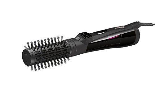 BaByliss AS531E - Cepillo rotativo de aire, seca, desenreda y moldea, cepillo giratorio de 35 mm con cerdas de jabalí, 2 velocidades/temperaturas