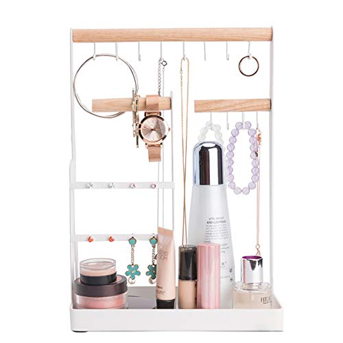 Baffect Organizador de Joyas Colgantes, Soporte de exhibición de joyería Soporte de Pendientes Soporte de Collar de Mesa para Organizar Collares Pulseras Pendientes Anillos y Relojes Níquel