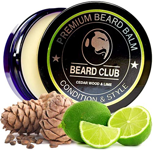 Bálsamo Barba Premium | Cedro y limón | Beard Club | Los Mejores Barba de Loción Suavizante| 100% Naturales y Orgánicos | Excelente Para el Cuidado del Cabello y el Crecimiento