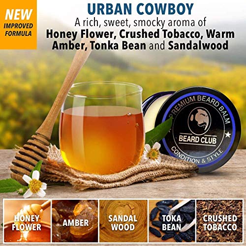 Bálsamo Barba Premium | Urban Cowboy | Los Mejores Barba de Loción Suavizante| Naturales y Orgánicos | Excelente Para el Cuidado del Cabello y el Crecimiento