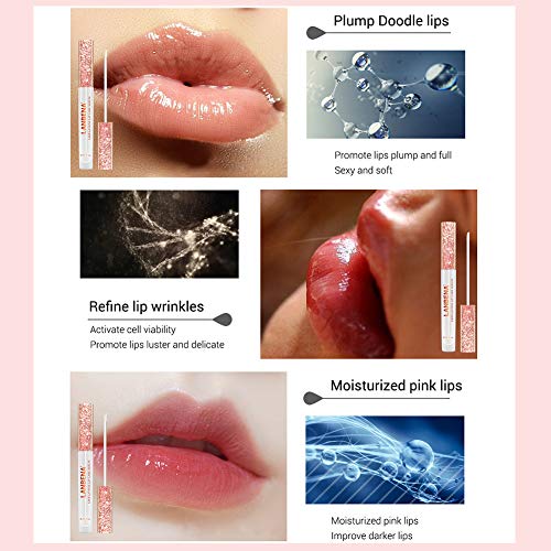 Bálsamo de labios, Lip Balm, Lip Gloss, Labios Bálsamos, Hidratación de larga duración, Plumper Lip Serum, Lip Care Poderoso Relleno Serum Lip Gloss, Mejora la elasticidad de los labios.