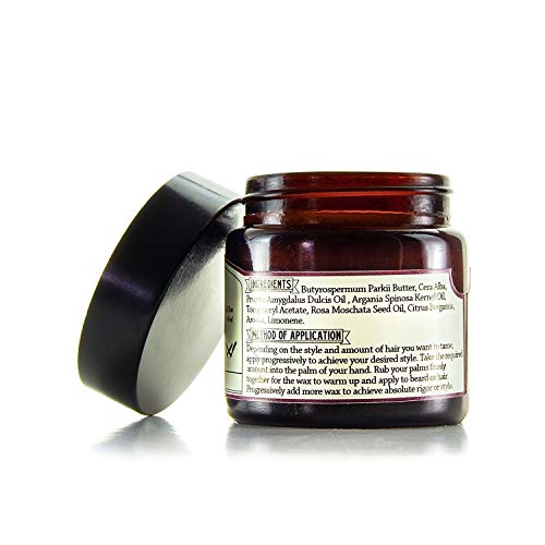 Bálsamo y Cera Barba - Urban Nomads | Cuidado y Conditioner Anti-Bacteriano para la Barba, Bigote, Pelo | 100% Natural | Argán, Manteca de Karité, Limón, Rosa Mosqueta, Aceites Esenciales | 60ml