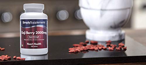 Bayas de Goji - ¡Bote para 1 año! - Apto para veganos - 360 Comprimidos - SimplySupplements
