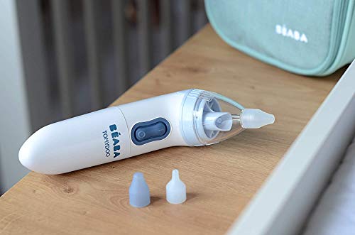 BÉABA Tomydoo - Aspirador Nasal de Bebé Portátil, Eléctrico para Bebé, Ultrarrápido, Fácil de Usar y Evolutivo Gracias a sus 3 Cánulas, Esterilizable