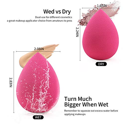 BEAKEY Esponja Maquillaje, Set de Makeup Blender Beauty para Base de Maquillaje, Ideal para Líquidos, Cremas y Polvos, 5 Unidades