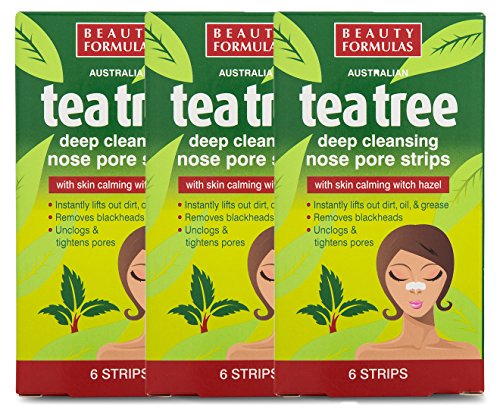 Beauty Formulas Tiras de poro nasal de limpieza profunda del árbol de té australiano