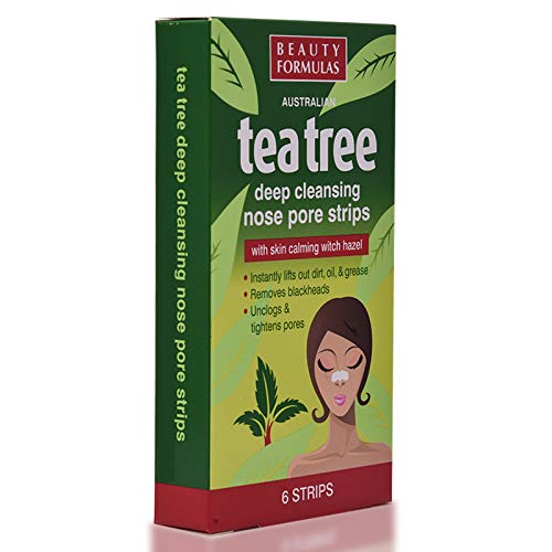 Beauty Formulas Tiras de poro nasal de limpieza profunda del árbol de té australiano