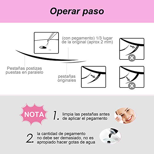 Beauty7 Extensión de Pestañas Postizas Pegamento Rápido Instantáneo FDA Certificado Lash Adhesivo Ultra Plus Profesional Resistente al Agua Fuerte Adhesivo Flexible Semipermanente, 5ml