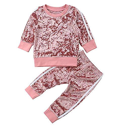 Bebé Niños Traje Invierno 2 Piezas Conjunto para Recién Nacido Camiseta + Pantalones de Terciopelo Chándal Ropa Deportivo en Casa para Bebés (6 Meses - 5 Años)