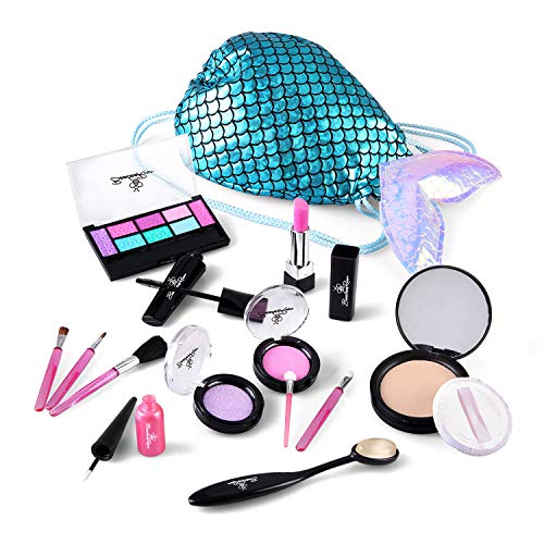 BeebeeRun Juguetes Maquillaje Niñas, Juguetes para Chicas, Juegos de Imitación, Juguetes de Belleza para Niños con Bolsa de cosméticos y Accesorios, Juguetes Educativos Regalo para niños 3 años+