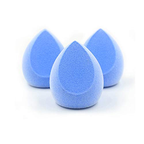 Beito 3PCS Set de esponja de maquillaje Sin látex Maquillaje Blender Microfibra Terciopelo Belleza Herramienta cosmética de esponja para polvos, bases y cremas(Azul)