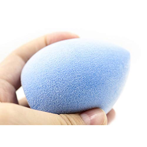 Beito 3PCS Set de esponja de maquillaje Sin látex Maquillaje Blender Microfibra Terciopelo Belleza Herramienta cosmética de esponja para polvos, bases y cremas(Azul)