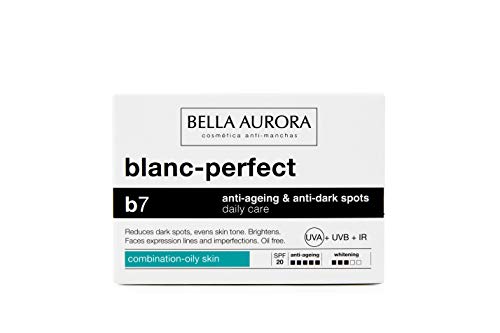 Bella Aurora B7 Crema Facial Anti-manchas Cara | Hidratante Facial | Despigmentante | Anti-Edad para Piel Mixta o Grasa SPF 20, 50 ml
