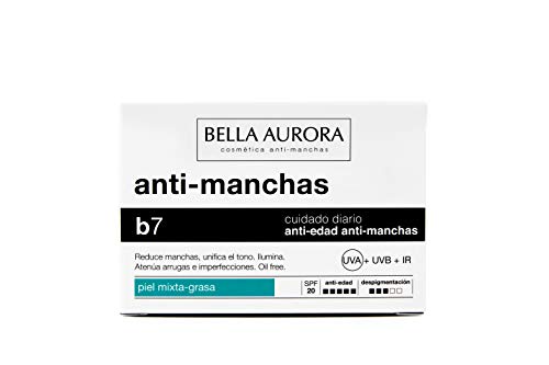 Bella Aurora B7 Crema Facial Anti-manchas Cara | Hidratante Facial | Despigmentante | Anti-Edad para Piel Mixta o Grasa SPF 20, 50 ml