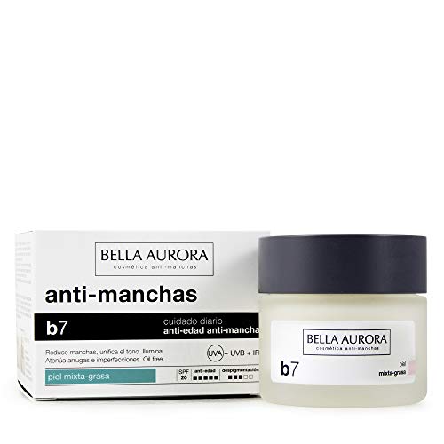 Bella Aurora B7 Crema Facial Anti-manchas Cara | Hidratante Facial | Despigmentante | Anti-Edad para Piel Mixta o Grasa SPF 20, 50 ml
