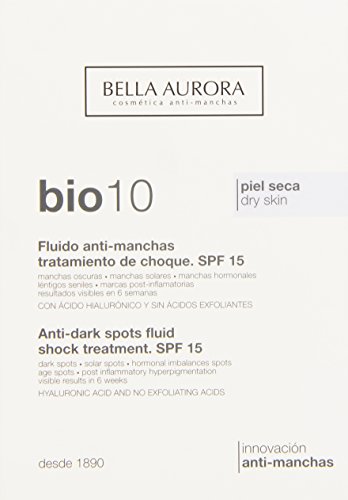 Bella Aurora Bio10 Fluido Antimanchas Piel Seca SPF 15 | Tratamiento despigmentante Facial, 30 ml