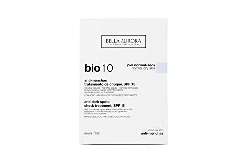 Bella Aurora Bio10 Fluido Antimanchas Piel Seca SPF 15 | Tratamiento despigmentante Facial, 30 ml