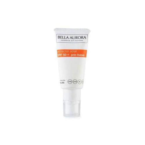 Bella Aurora Crema Facial Protector Solar Pre-Base Maquillaje Perfeccionadora SPF 50+ Anti-Manchas Protege y Repara No Comedogénico, 30 ml