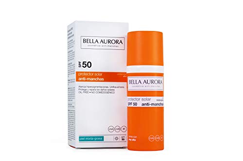 Bella Aurora Protector Solar Facial SPF +50 Piel Mixta-grasa | Crema de protección Solar, 50 ml