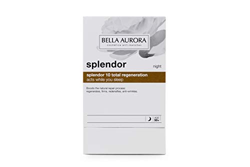 Bella Aurora Splendor 10 Crema Facial Hidratante Anti-Edad Mujer Regenerador Total Noche Tratamiento Anti-Arrugas para la Cara Sin Parabenos, 50 ml