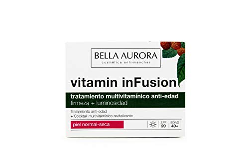 Bella Aurora Vitamin Infusion, Tratamiento Anti-Edad, Ilumina, Unifica el Tono y Atenúa las Arrugas, Anti-Polución, para Piel Normal-Seca, 50 ml