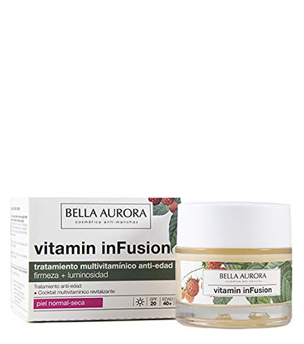 Bella Aurora Vitamin Infusion, Tratamiento Anti-Edad, Ilumina, Unifica el Tono y Atenúa las Arrugas, Anti-Polución, para Piel Normal-Seca, 50 ml