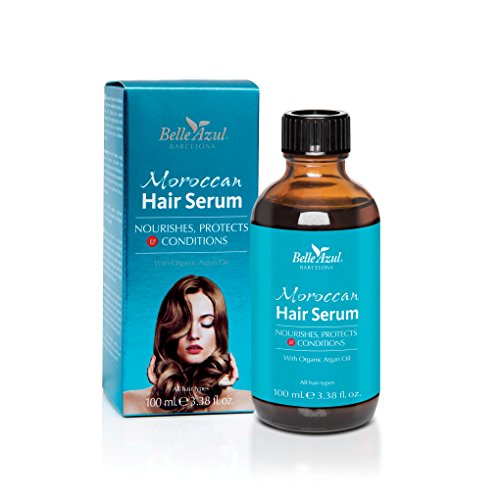 Belle Azul - Sérum Capilar con Aceite de Argán Orgánico natural, Protege, Nutre y Acondiciona todo tipo de cabello, 100ml