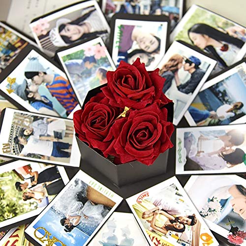 BelleStyle Caja de Regalo Creativo de Bricolaje Libro de Recuerdos Caja de Explosiones DIY Scrapbooking Album Memory Álbum para cumpleaños Aniversario Boda San Valentín Día de la Madre Navidad