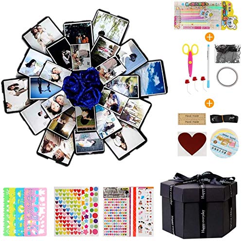 BelleStyle Caja de Regalo Creativo de Bricolaje Libro de Recuerdos Caja de Explosiones DIY Scrapbooking Album Memory Álbum para cumpleaños Aniversario Boda San Valentín Día de la Madre Navidad