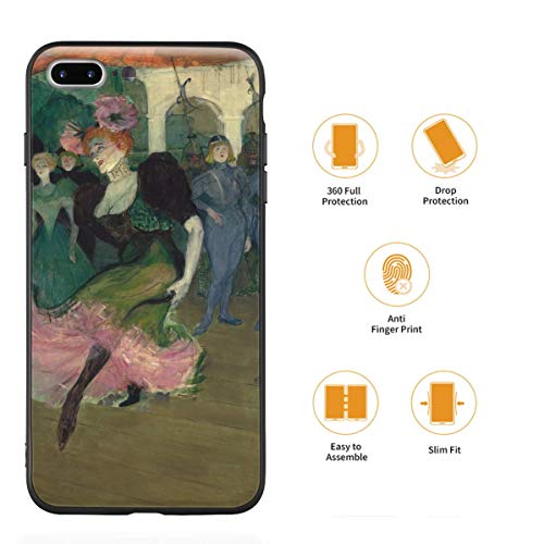 Berkin Arts Henri De Toulouse Lautrec para iPhone 7 Plus&iPhone 8 Plus/Caja del teléfono Celular de Arte/Impresión Giclee UV en la Cubierta del móvil(Marcelle Lender Danza Il Bolero In)