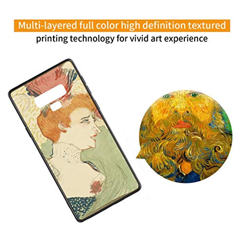 Berkin Arts Henri de Toulouse Lautrec para Samsung Galaxy Note 9/Caja del teléfono Celular de Arte/Impresión Giclee UV en la Cubierta del móvil(Busto di Mlle Marcelle Lender)