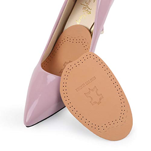 BESTOYARD 1 par de Medias Plantillas Delanteras de Cuero Almohadilla Cojín Transpirable