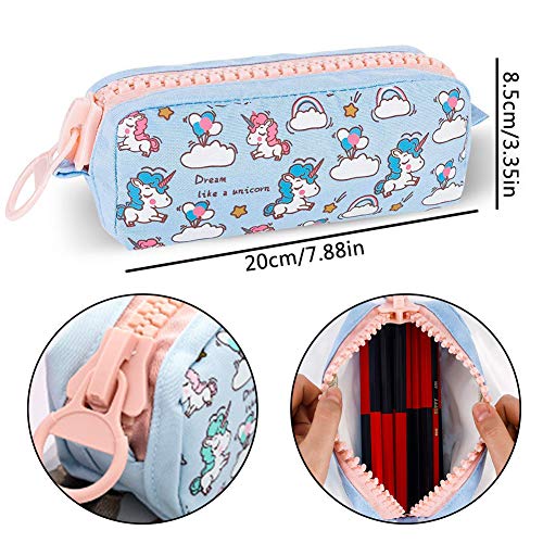 BETOY 2 pcs Unicornio Estuche de Lápices Para Niños, Estuche de lápices Unicornio Lápiz de gran capacidad Bolsas dobles Bolso de lápiz Unicornio para niñas, niños y adultos