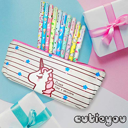 BETOY 2 pcs Unicornio Estuche de Lápices Para Niños, Estuche de lápices Unicornio Lápiz de gran capacidad Bolsas dobles Bolso de lápiz Unicornio para niñas, niños y adultos