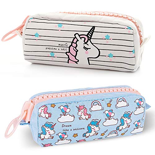 BETOY 2 pcs Unicornio Estuche de Lápices Para Niños, Estuche de lápices Unicornio Lápiz de gran capacidad Bolsas dobles Bolso de lápiz Unicornio para niñas, niños y adultos