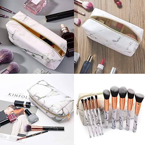 BETOY Bolsa de Cosméticos Organizador Organizador de cosméticos,Bolsa de Maquillaje de Mármol Caja de Maquillaje Contenedor para Herramientas de Maquillaje Viaje Bolso portátil del Lavado del Viaje