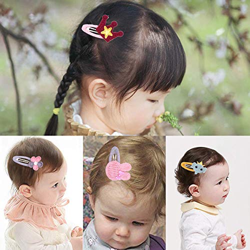 BETOY Horquillas Pelo Niña, Niña Infantiles Horquilla de Pelo, 10 pcs Accesorios para Cabello con Perchas de Cocodrilo y Broche de Punto Lindo para Niña, Mascota Niño - Colorido