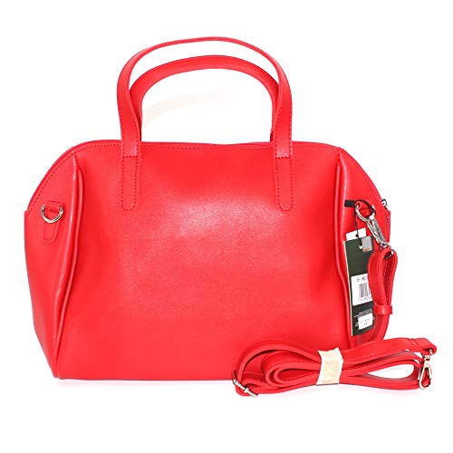 Beverly Hills Polo Club Bolso de mano de color rojo, compartimento desenfundado, bolsillo exterior con cierre de cremallera de doble vía, doble asa de mano y correa ajustable. BH-1842. Biosaborse.