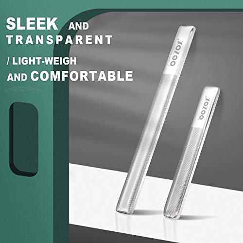 BEZOX Magic Crystal Nail Lima – 2 piezas de cristal Buffer de uñas, herramienta profesional para modelar uñas nano – W/ranura de cuero