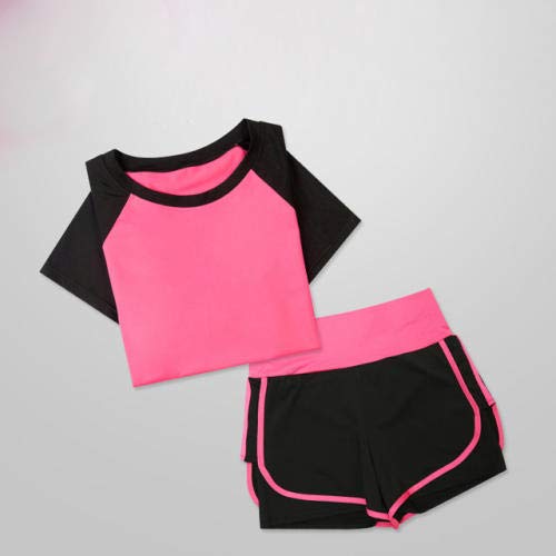 B/H Leggings Yoga Set Chandal,Traje de Yoga para Mujer 2-5PCS, Adecuado para Correr y fitness-2pcs_Set_Rose_Red_XL