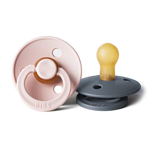 Bibs BPA bebé de goma natural Chupete | Hecho en Dinamarca 2-Pack Blush/Hierro 0-6 Meses
