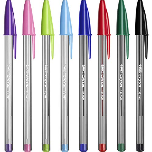 BIC Cristal Multicolour bolígrafos Punta Ancha (1,6 mm) – colores Surtidos, Bolsa de 20+7 unidades